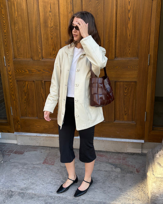 Cream leather jacket