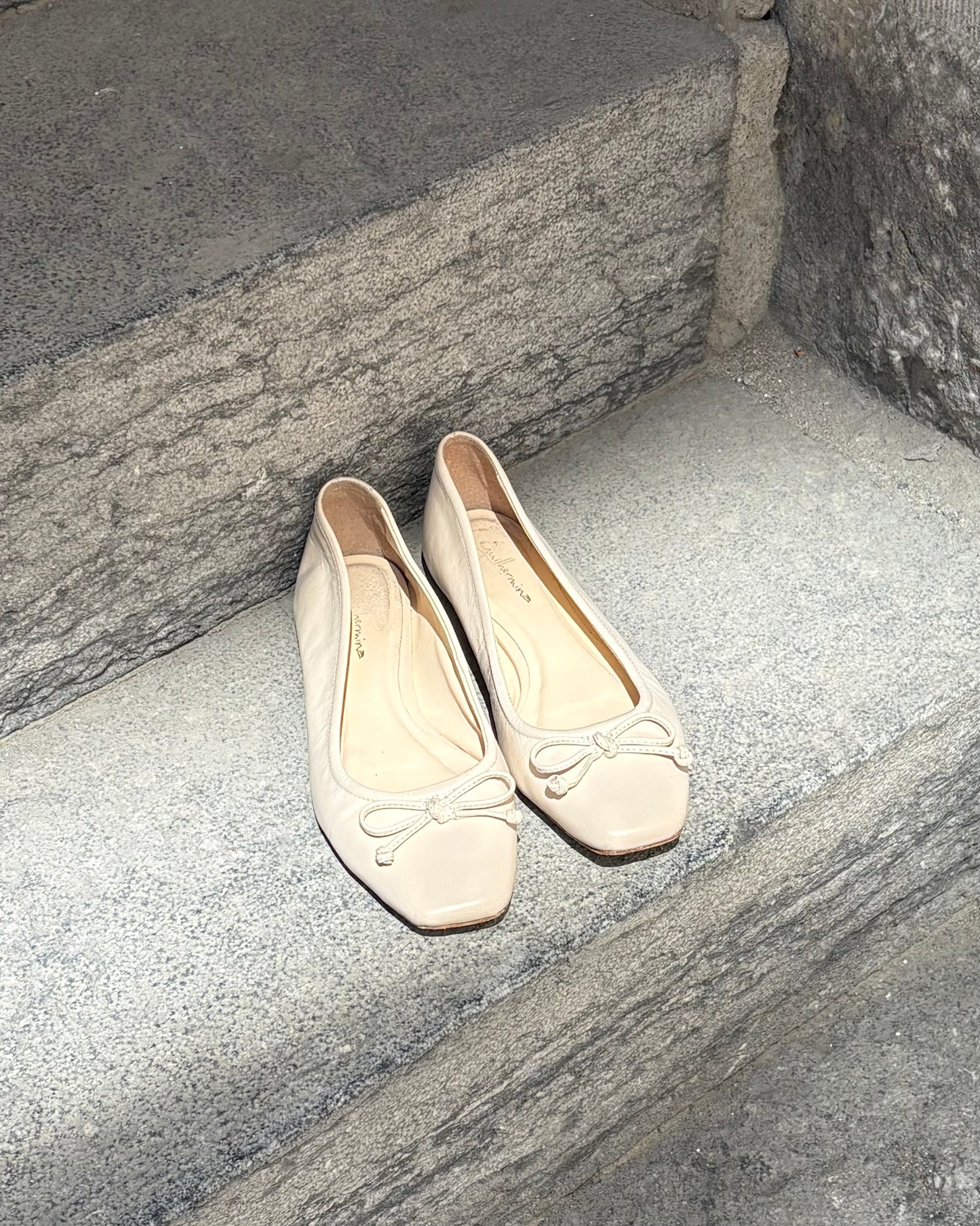 Cream ballerinas