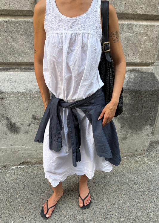 White cotton babydoll dress