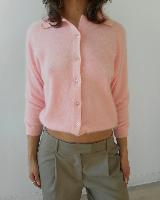 Pink angora sweater