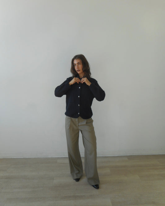 Navy blue wool sweater