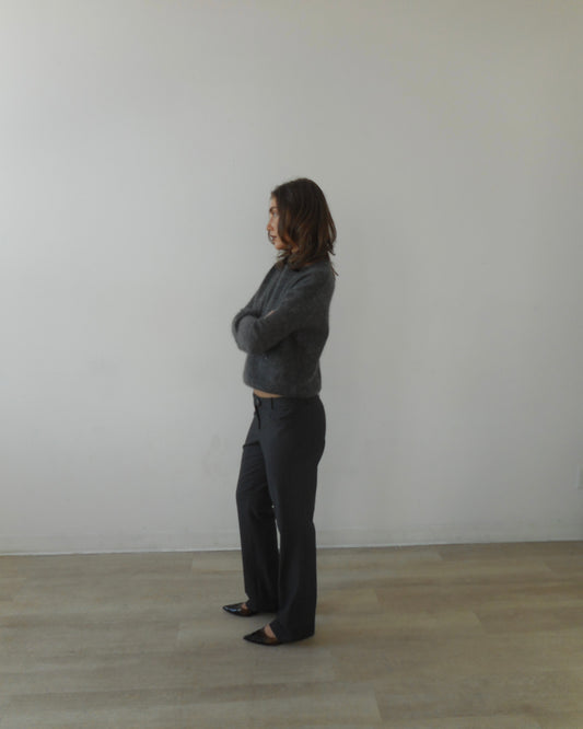 Grey mohair long-sleeve