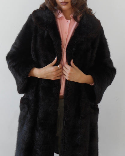 Reversible mink fur coat