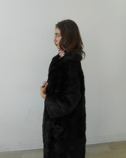 Reversible mink fur coat