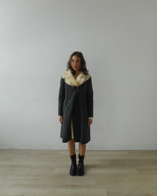 Custom wool fox fur coat