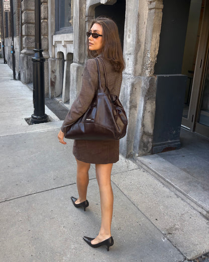 Asymmetric wool blazer
