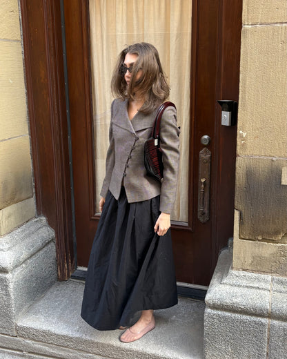 Asymmetric wool blazer