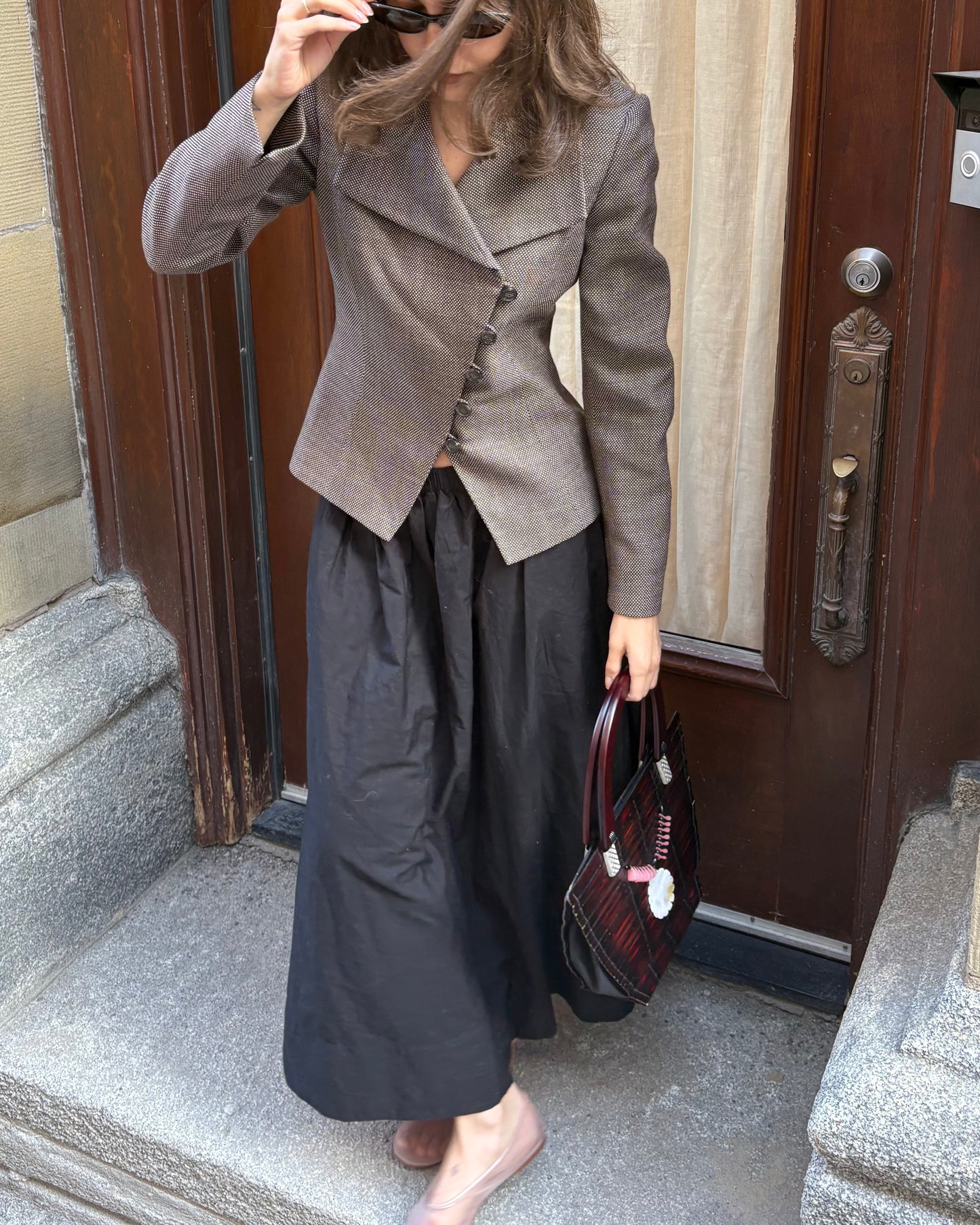 Asymmetric wool blazer