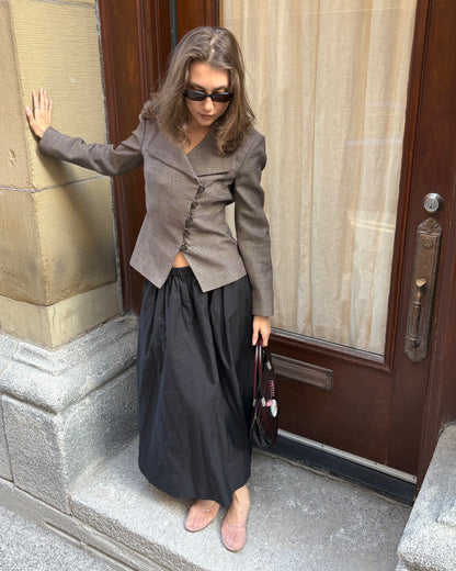 Asymmetric wool blazer