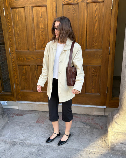Cream leather jacket