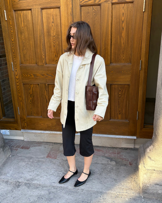 Cream leather jacket