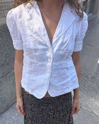 White linen blouse
