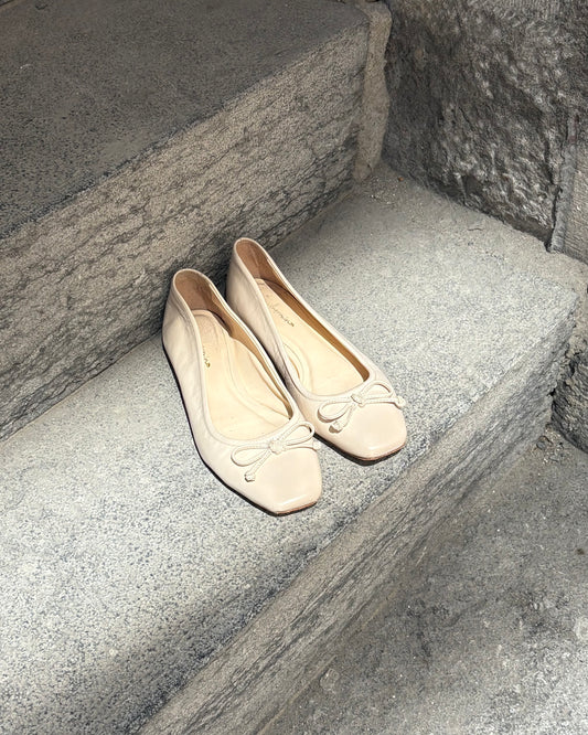 Cream ballerinas