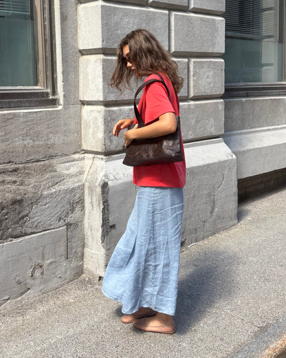 Blue linen skirt