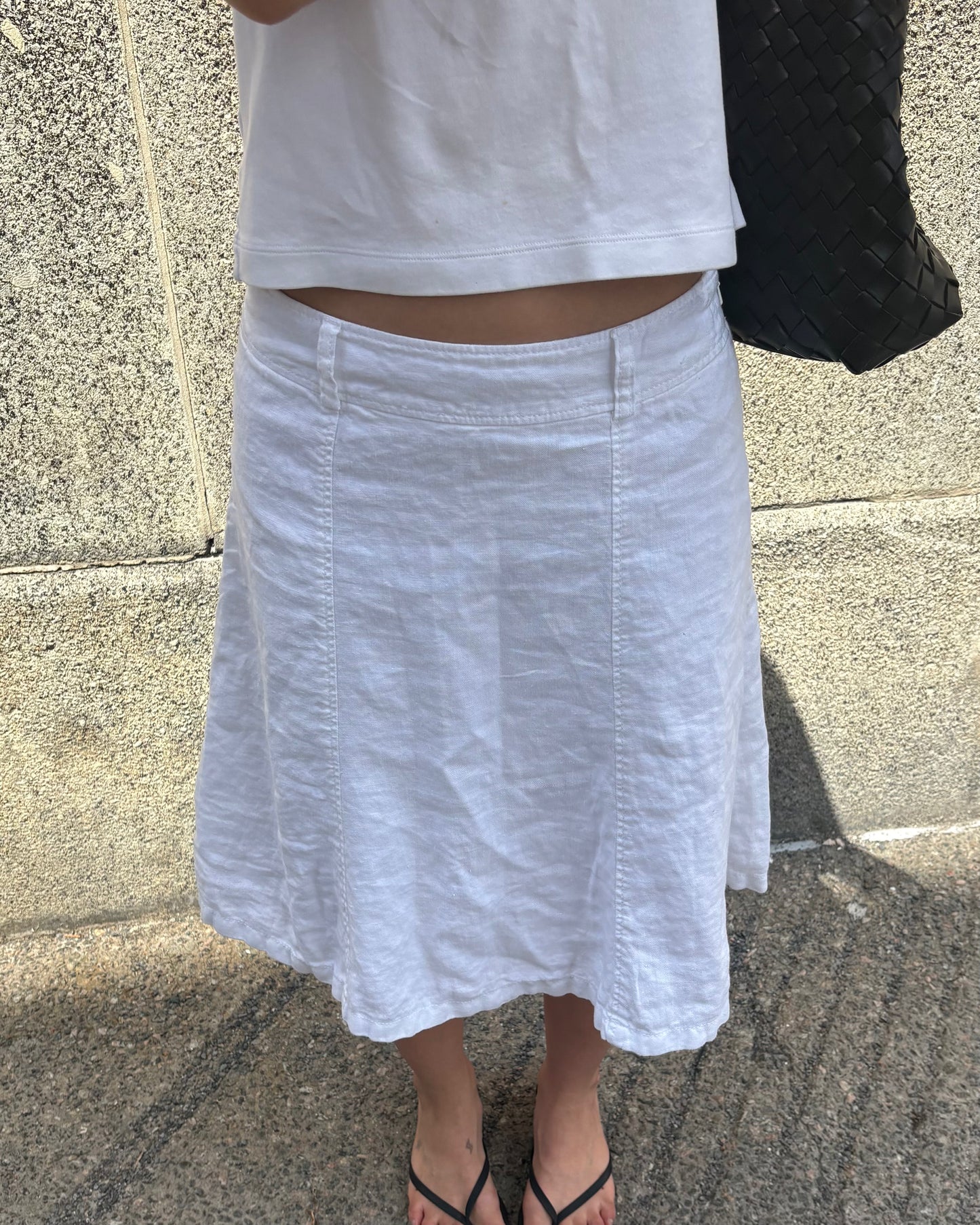 White linen skirt