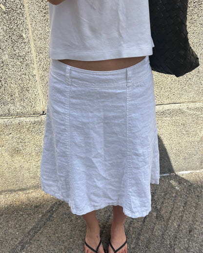 White linen skirt
