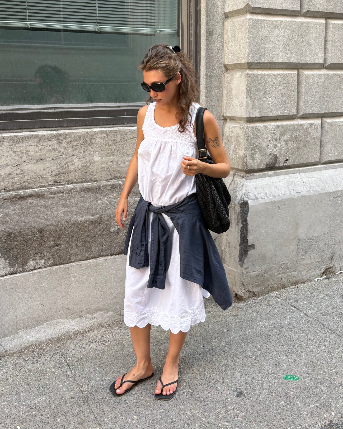 White cotton babydoll dress