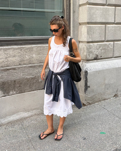 White cotton babydoll dress