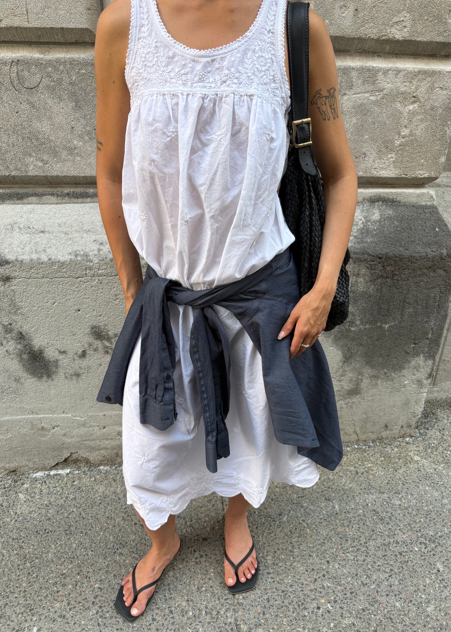 White cotton babydoll dress