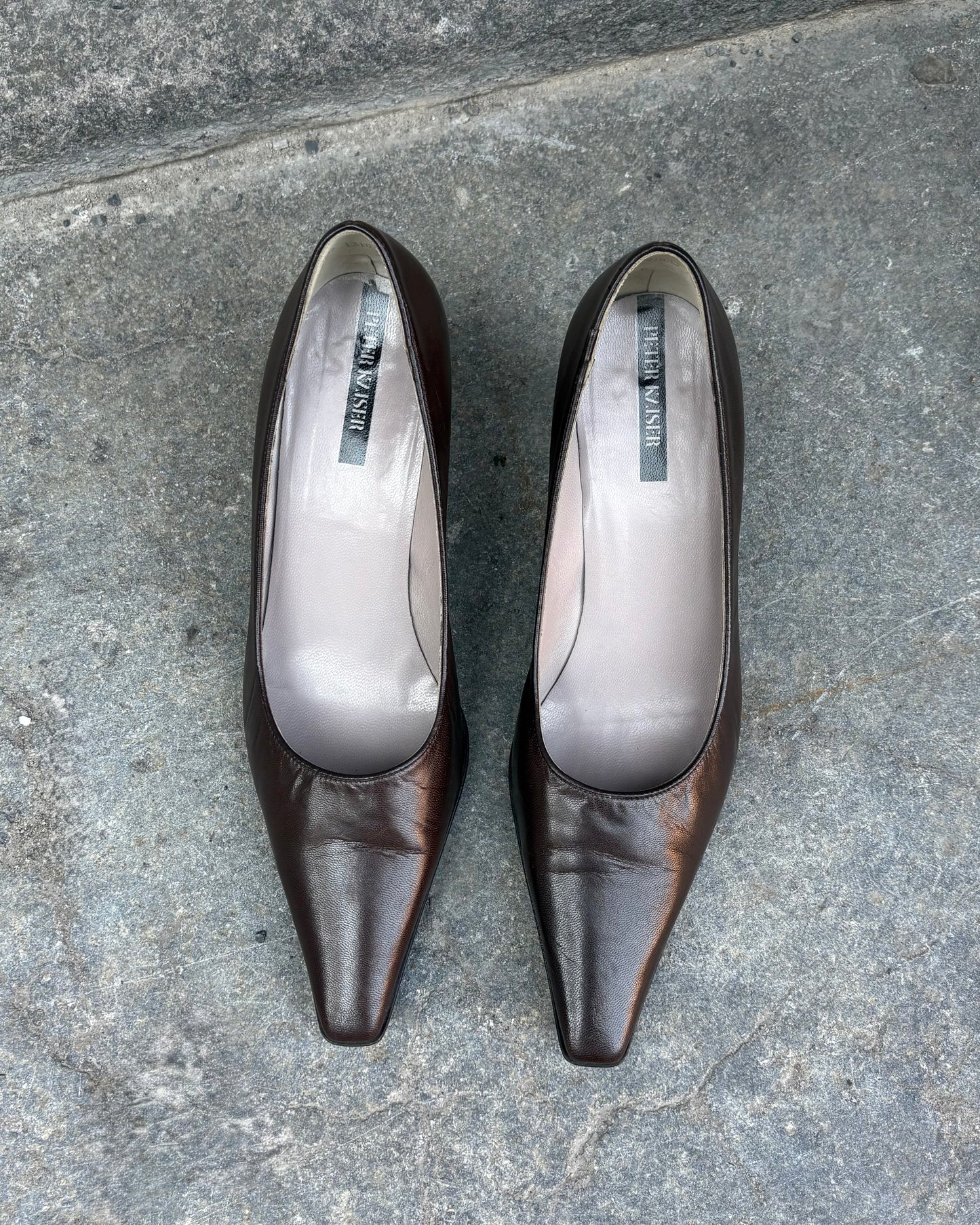 Peter Kaiser brown leather heels